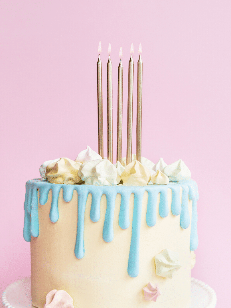 Bougie Chiffre 3 - Rose Pastel - Bougies d'Anniversaire - Décorations de  gâteaux