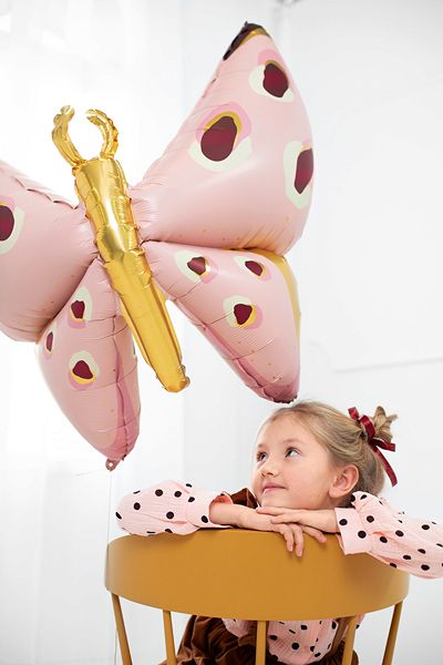 Ballon Papillon rose - 120 x 87 cm - Party Deco