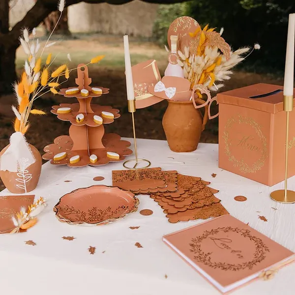 Gobelets Anniversaire Terracotta en carton x6