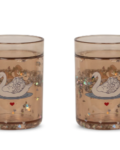 Lot de 2 verres glitter - Swan, Konges Slojd, Enfants