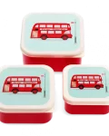 Set de 3 boites à goûter - "Routemaster Bus", Rex London, Gouter, Enfant, Ecole, Style, Pratique