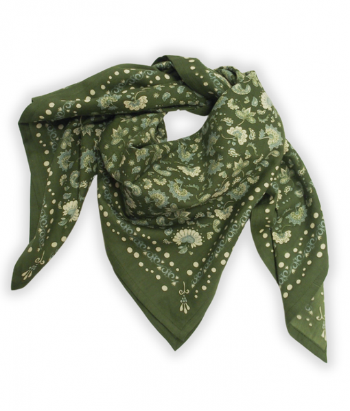 Grand foulard - Amour Khaki, Bindi Atelier, Adulte, Enfant, Foulard, Accessoire