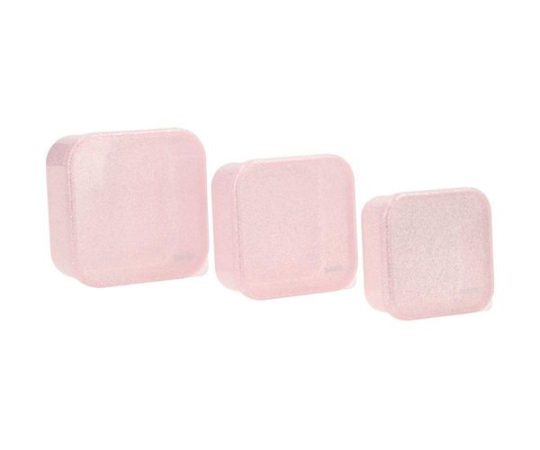 Lot de 3 boîtes à goûter - Rose Glitter, Tutete, Enfant, Ecole, Goûter, Indispensable, Fun