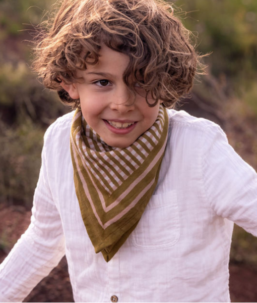 Petit foulard - Tara Khaki, Bindi Atelier, Enfant, Adulte, Style, Tenue, Look