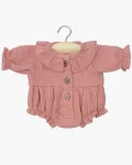 Barboteuse Léonore en gaze de coton rose thé, Minikane, Poupée, Gordis, Vêtements, Jeu