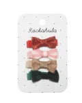 Barrettes noeuds Jolly Christmas x4, Rockahula Kids, Barrettes, Fille, Accessoire cheveux, En beauté