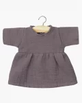 Robe Faustine à manches longues en gaze de coton raisin, Minikane, Poupée, Gordis, Vêtements, Jeu