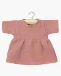 Robe Faustine à manches longues en gaze de coton rose thé, Minikane, Poupée, Gordis, Vêtements, Jeu