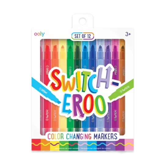 Lot de 12 feutres qui changent de couleur -Switch Eroo, Ooly, Enfant, Dessins, Coloriage, Fun, Créativité