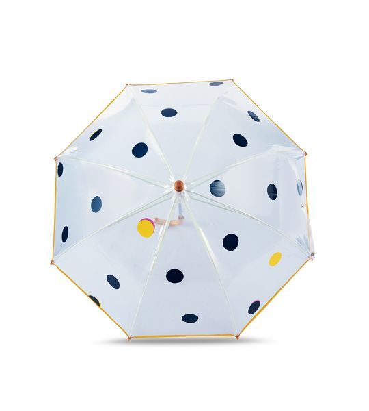 Parapluie enfant transparent York - Pois bleu nuit/jaune, Anatole, Enfant, Pluie, Protection, Indispensable