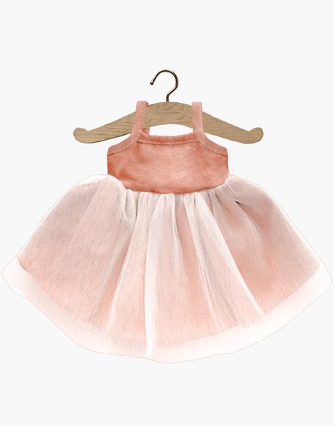 Tutu Rosella en jersey marsala et tulle rose bagatelle, Minikane, Poupée, Gordis, Vêtement, Jeu, Enfant