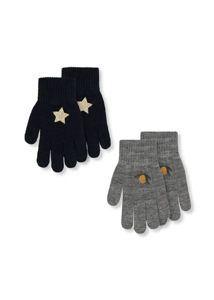 Lot de 2 paires de gants - 5/8 ans - Mix, Konges Slojd, Enfant, Froid, Hiver, Protection, Gants