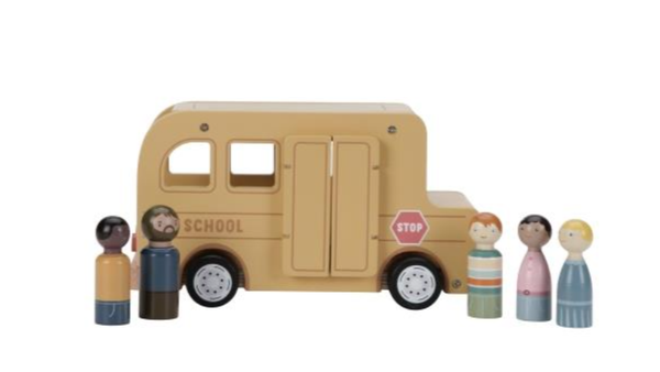 Bus scolaire avec figurines en bois, Little Dutch, Jeux, Enfant, Imagination, Imitation