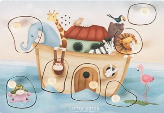 Puzzle sonore Arche de Noé, Little Dutch, Jeu, Eveil, Sens, Animaux, Puzzle, Sonore