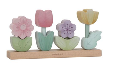 Puzzle fleurs à empiler en bois - Fairy Garden, Little Dutch, Jeu, Eveil, Ludique, Cadeau