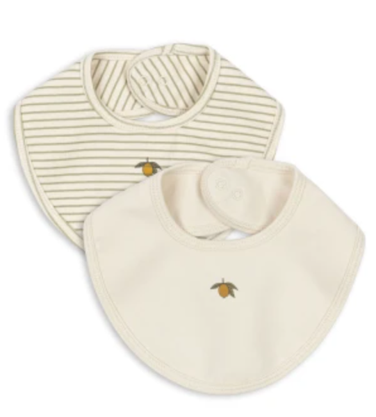 Lot de 2 bavoirs Bébé - Tea Stripe, Konges Slojd, Bébé, Premiers repas