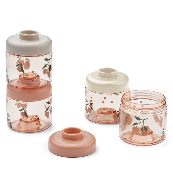 Lot de 4 boîtes alimentaires Dominique - Peach/Sea shell, Liewood, Cadeau de naissance,