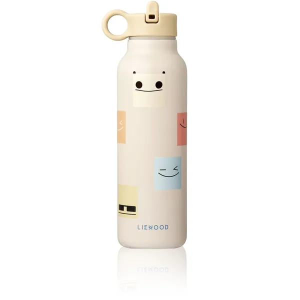 Gourde Isotherme Falk 500 ml - Smiley/sandy, Liewood, Enfant, Gourde, Gouter, Ecole, Promenade