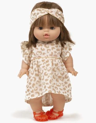 Robe Daisy et son headband croisé en coton Féline avec passepoil lurex, Minikane, Poupée, Gordis, Vêtement, Jeu, Enfant