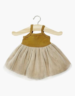 Tutu Rosella en jersey havane et tulle miel, Minikane, Poupée, Gordis, Vêtement, Jeu, Enfant