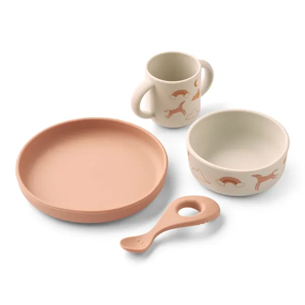 Set de vaisselle en silicone Vivi - Dream/Ecru, Liewood, Premier repas, Cadeau de naissance