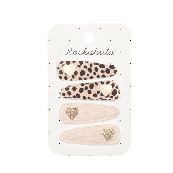 Barrettes Leopard Heart x4, Rockahula, Fille, En beauté, Accessoire cheveux, Idée cadeau