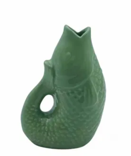 Vase céramique Poisson Vert - Petit modèle - H-12 cm, Opjet, Décoration, Idée cadeau, Adulte